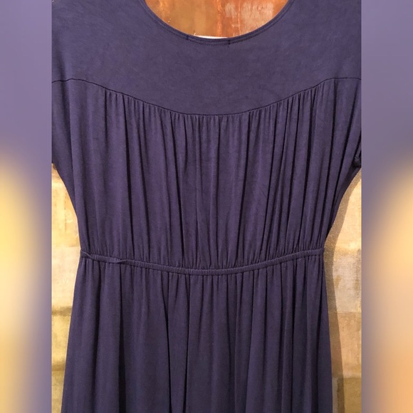 MAI TAI Blue-Purple Deep SS V-Neck Pleated Dress EUC - Picture 5 of 7